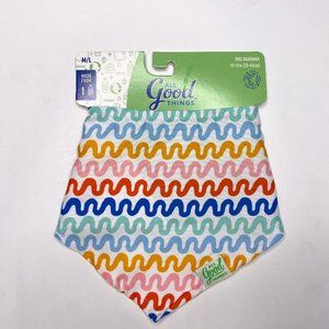 All Good Things NWT dog bandana white multi colored made from recycled plastic.